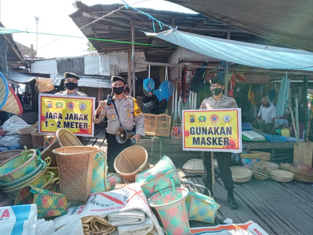 Cegah Penularan Covid 19 Sat Sabhara Polres Batola Gelar Patroli