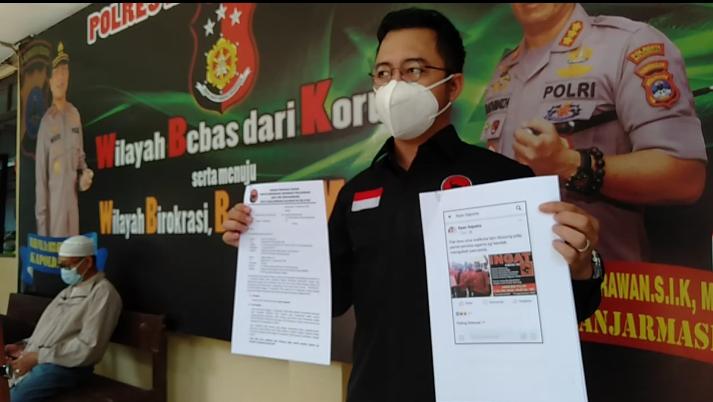 DPC PDIP Kota Banjarmasin, resmi melaporkan unggahan salah satu akun media