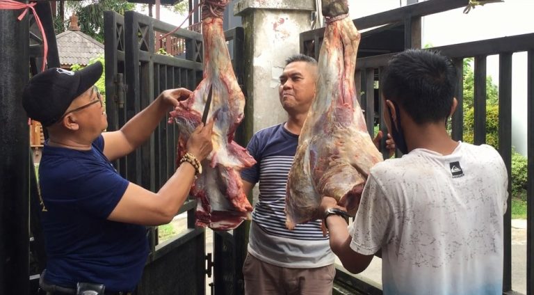 Setwan DPRD Kalsel Bagi Daging Kurban