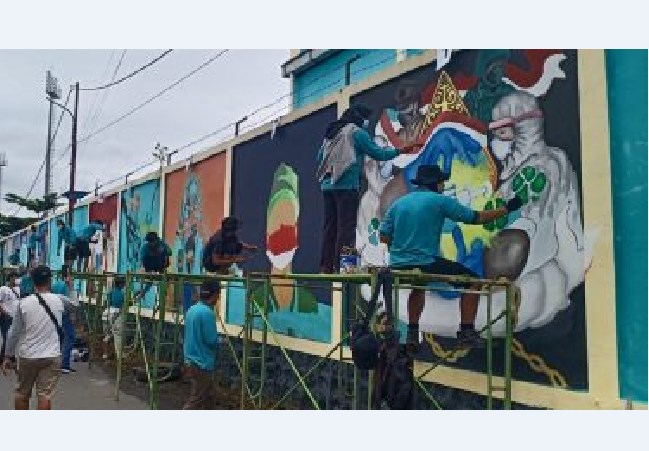 Lomba Bhayangkara Mural Festival (Foto:kalselpos)