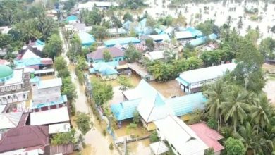foto udara banjir di wilayah Kalimanta Selatan