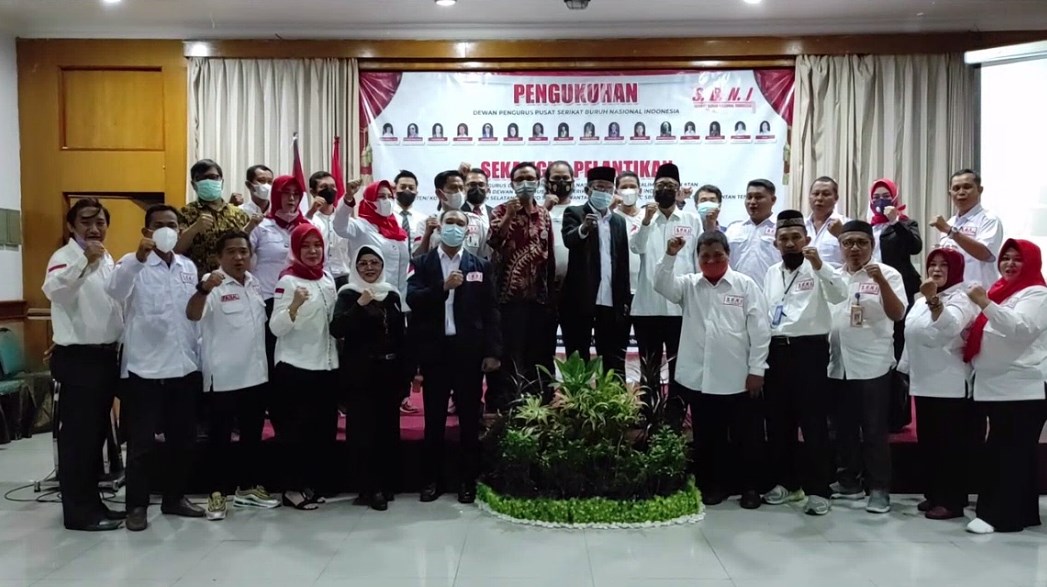 Kepengurusan DPP Serikat Buruh Nasional Indonesia (SBNI) resmi dilantik dan dikukuhkan