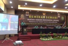 seminar sehari bersama Ikatan Hakim Indonesia (Ikahi), mengangkat tema jaminan pemenuhan hak-hak perempuan dan anak pasca perceraian