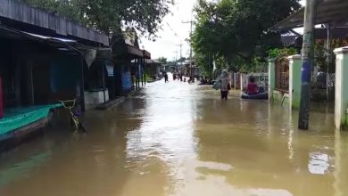 banjir di Desa Pekauman, Kecamatan Martapura Timur