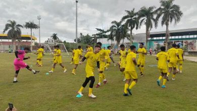 Skuad Laskar Antasari menjalani latihan perdana di Stadion Mini Mulawarman atau SKB Banjarmasin