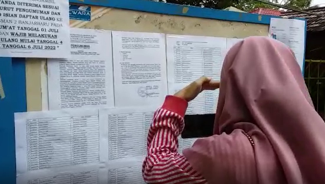 Papan Pengumuman di SMAN 2 Banjarbaru