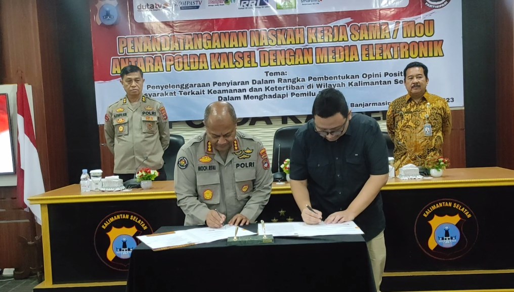 Mou Polda Kalsel dengan Duta Tv
