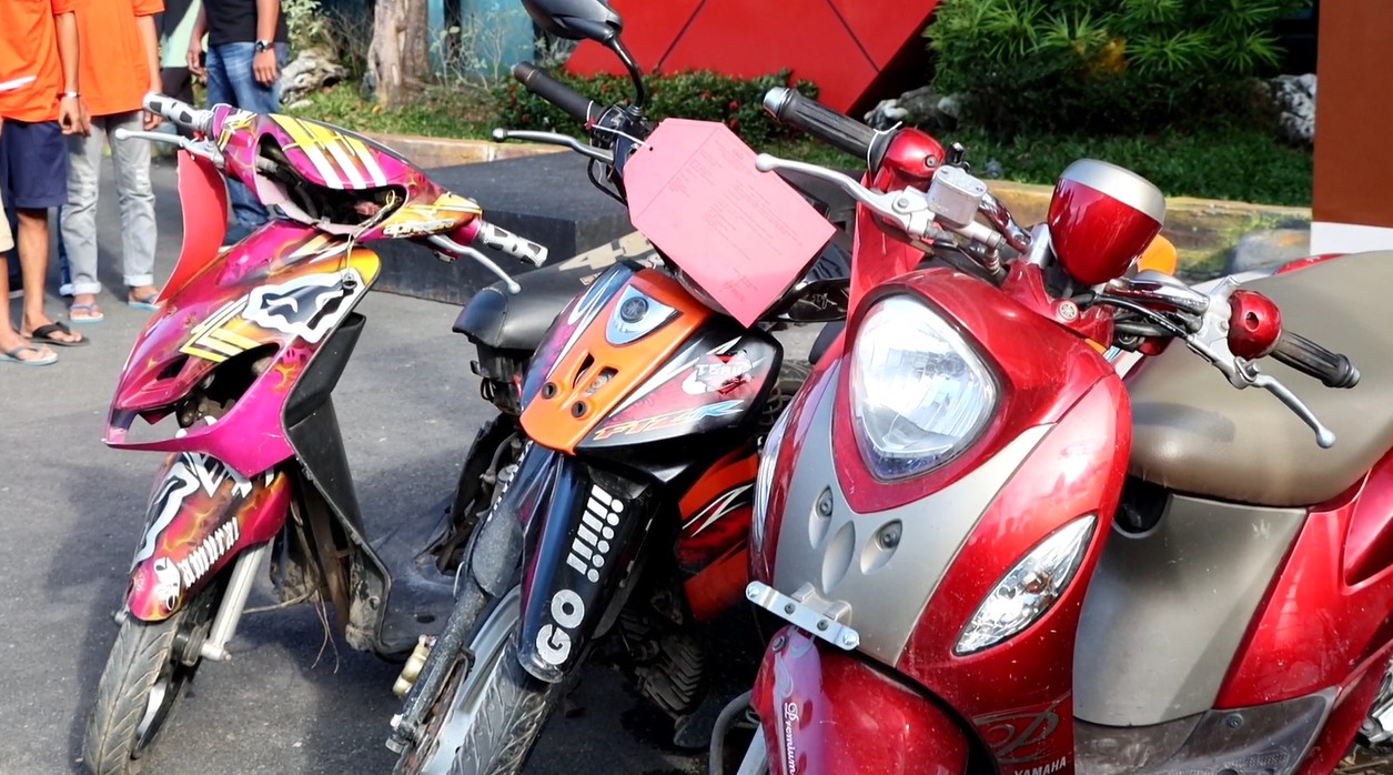 kendaraan bermotor hasil kejahatan yang terjaring oleh Polres Kotabaru