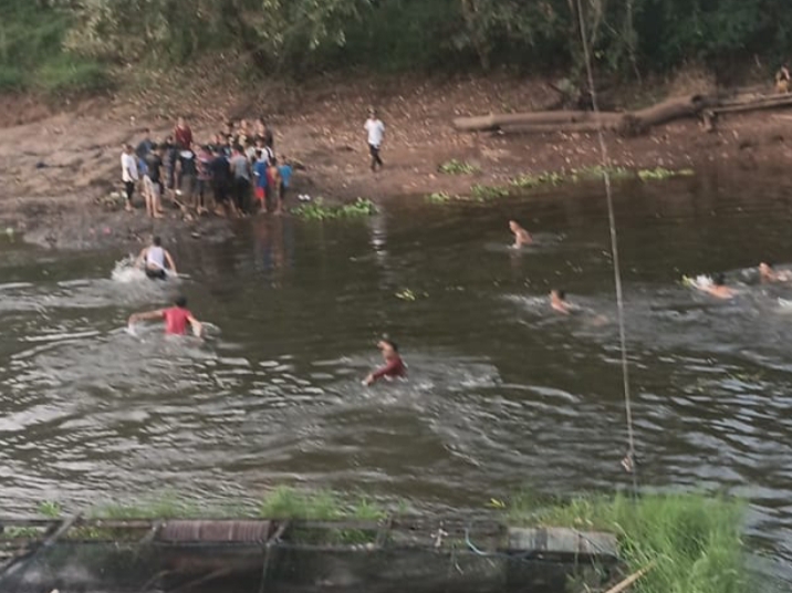 Pencarian korban tenggelam di Sungai Riam Kanan