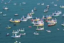 Prosesi Puncak Mappanre Ri Tasi'e diawali dengan aksi melaut puluhan kapal nelayan