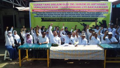 penolakan eksekusi lahan oleh TNI AD melalui Denzipur 8 Gawi Manuntung