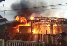 kebakaran di belitung menghanguskan 2 buah rumah