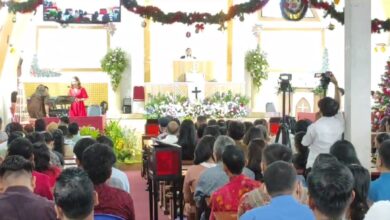 Ratusan jemaat memadati Gereja Eben Ezer Banjarmasin pada pelaksanaan ibadat Natal