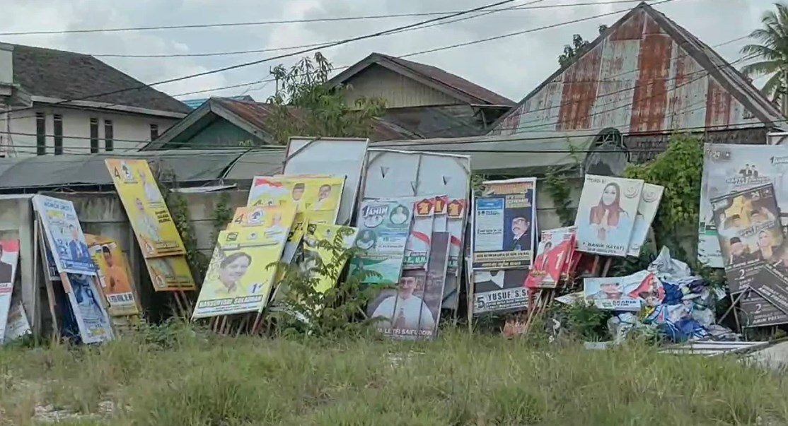 APK dikumpulkan dalam keadaan utuh dan diletakkan di Mako Satpol PP Banjarmasin