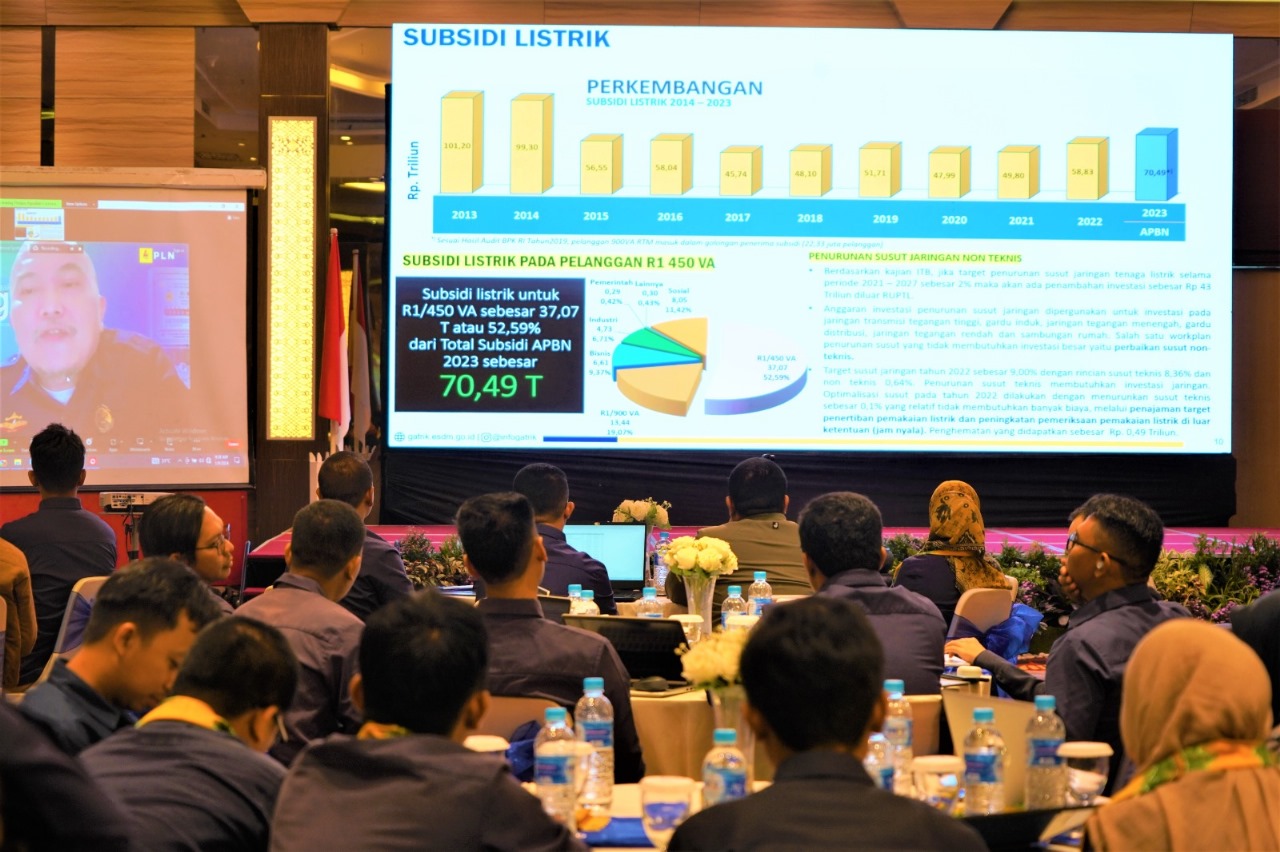 Firdaus Aguslian, S.T. saat memberi paparan tentang Peran Pemerintah dalam P2TL melalui zoom meeting