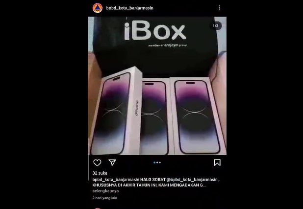 akun instagram BPBD Banjarmasin di hack