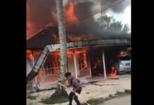 kebakaran di Kelurahan Tanjung Rema Darat, Kecamatan Martapura