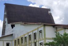 SMA Banua Kalimantan mengalami kerusakan pasca Angin Puting Beliung