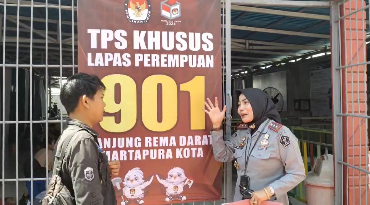 TPS khusus di Desa Tanjung Rema Darat Martapura Kota berada di dalam Lembaga Pemasyarakatan (Lapas) Kelas IIA Perempuan
