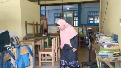 kondisi salah satu kelas di SDN Sungai Lulut 5 Banjarmasin