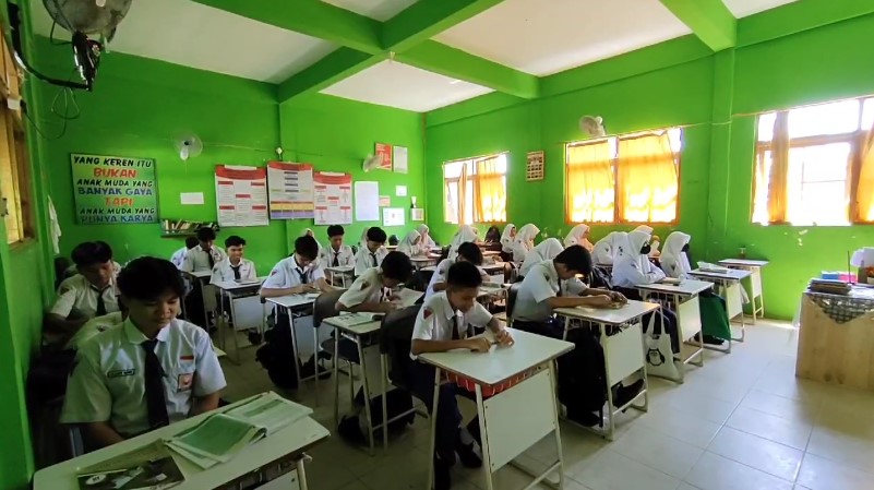 siswa SMP 6 Banjarmasin mulai proses belajar mengajar