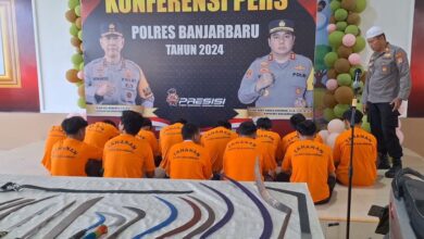 Bikin Onar di Banjarbaru, Puluhan Remaja geng motor ‘Digaruk’ Polisi