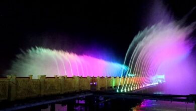 air mancur menari di Siring Laut Kotabaru