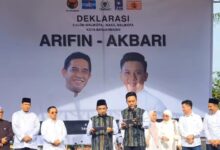 Diusung 5 Partai, Arifin dan Supian Akbari Gelar Deklarasi