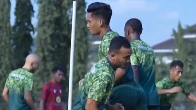 sesi latihan Barito Putera jelang pertandingan melawan Madura United