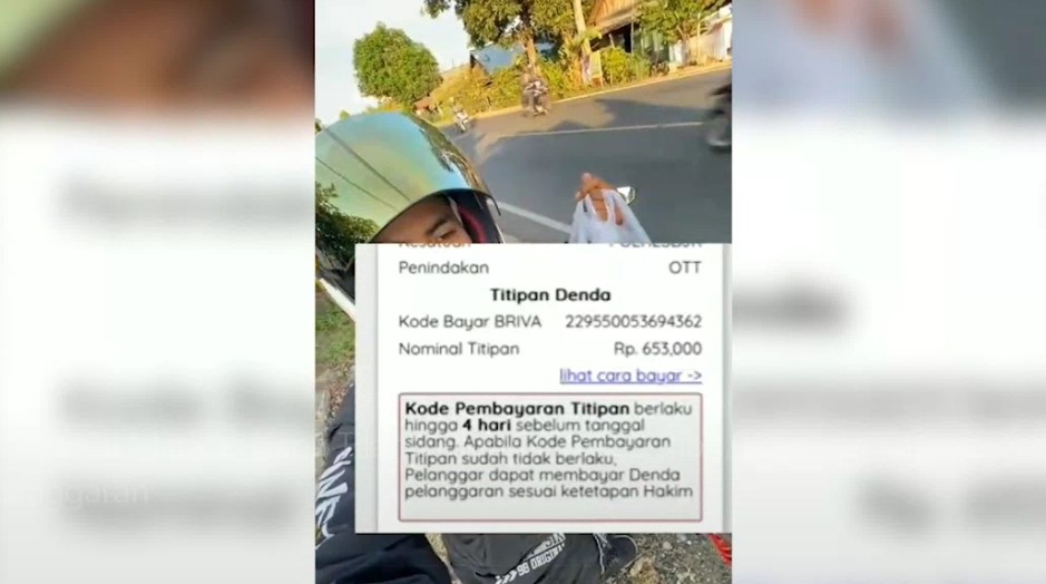 potongan video viral berdurasi 46 detik, Warga Curhat di Medsos Kena Tilang Hingga Rp650 Ribu