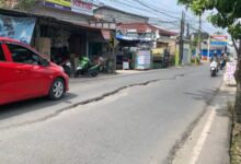 Kondisi Jalan Sungai Lulut Kilometer 5, Kecamatan Banjarmasin Timur