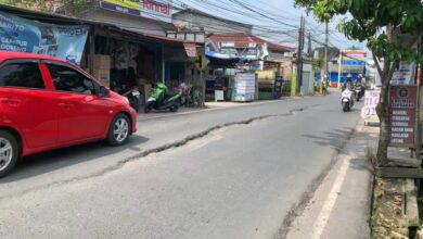 Kondisi Jalan Sungai Lulut Kilometer 5, Kecamatan Banjarmasin Timur