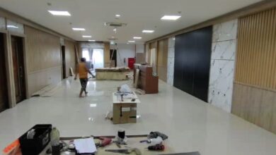 gedung baru DPRD Kota Banjarmasin,menjadi lantai khusus pimpinan dewan, mulai direnovasi dan dibuatkan interior