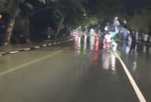 banjir rob genangi jalan di daerah Jafri Zam-Zam dan sekitarnya