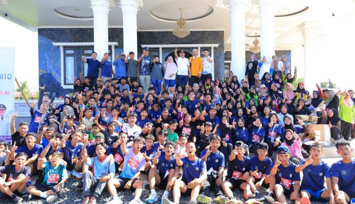 Ratusan Pelajar dan Pemuda Ikuti Finisher Fun Run Susur Sungai Barito di Tabunganen