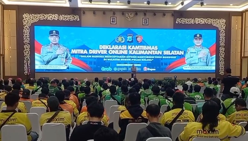 Polda Kalsel Ajak Ratusan Ojek Online Jaga Kamtibmas