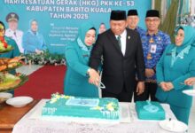 Perayaan Acara puncak Peringatan Hari Kesatuan Gerak (HKG) PKK ke 53 Tahun 2025 (Foto : Kominfo Batola)