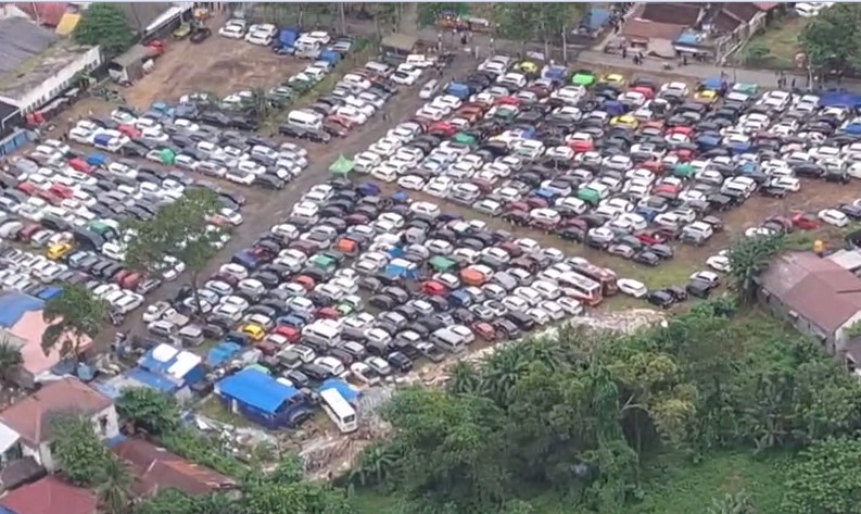 Pantauan Udara, Meski Martapura Kebanjiran Tak Surutkan Jemaah Hadiri Momen 5 Rajab