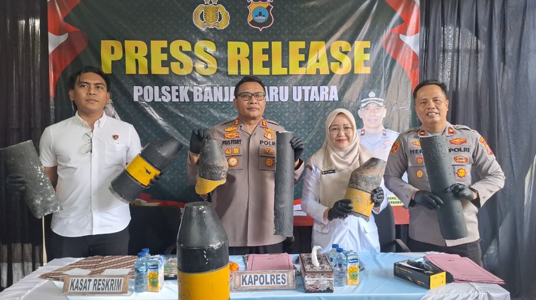 Polisi Ciduk Pencuri Tiang Bollard Trotoar di Banjarbaru