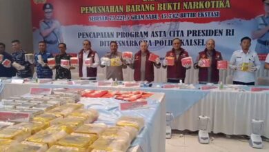 Polda Kalimantan Selatan Musnahkan 75,2 Kg Sabu dan 15 Ribu Ekstasi