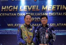 Sekretaris Komisi II DPRD Kalsel, H. Jahrian, saat menghadiri High Level Meeting Tim Percepatan dan Perluasan Digitalisasi Daerah atau TP2DD di Palangkaraya