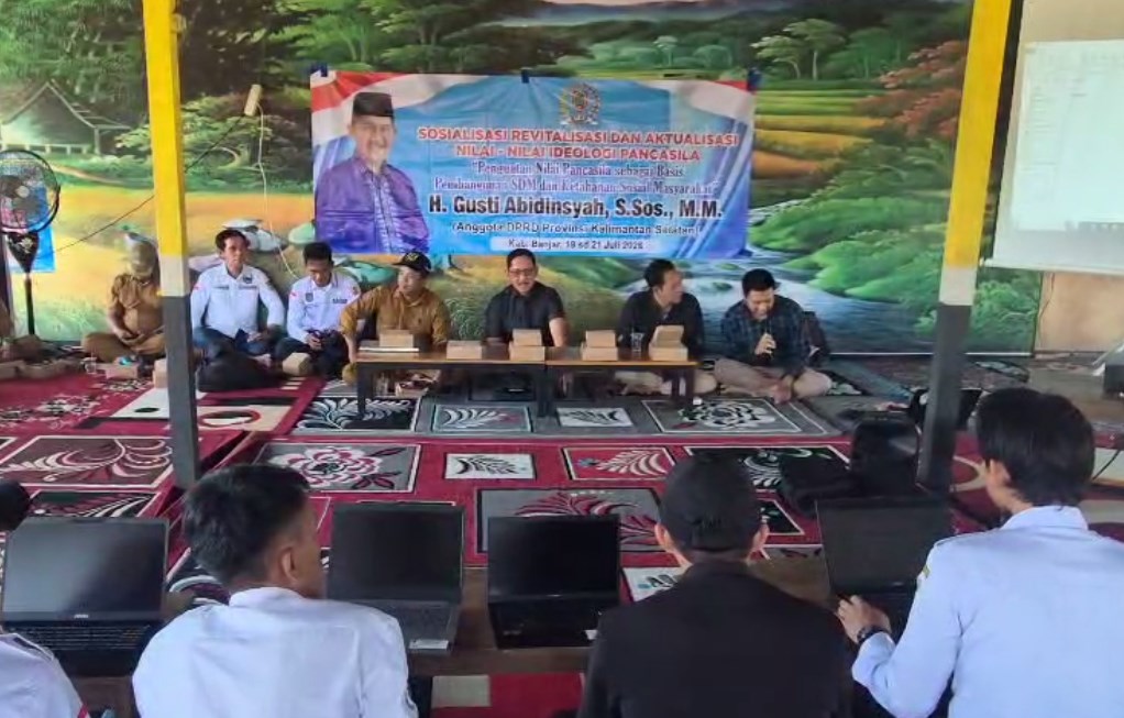 sosialisasi revitalisasi dan implementasi nilai-nilai Pancasila yang diinisiasi Anggota DPRD Kalimantan Selatan, Gusti Abidinsyah.