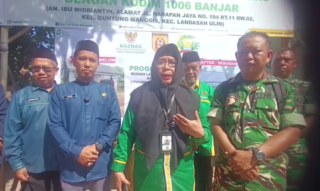 Baznas Banjarbaru dan Kodim 1006 Banjar Bedah Rumah Warga Kurang Mampu
