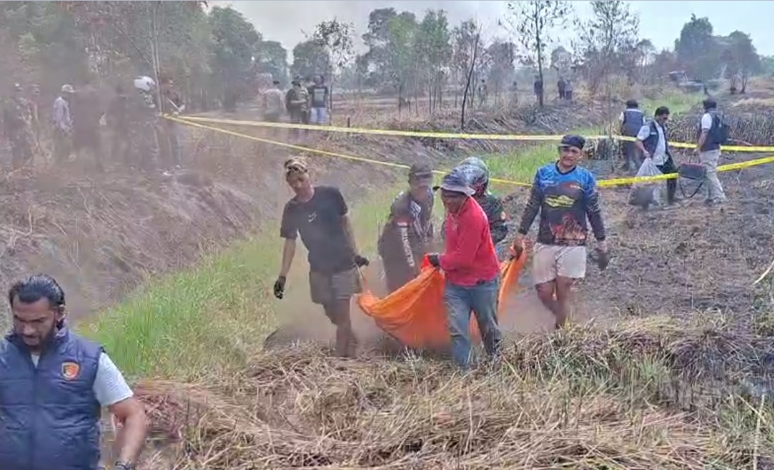 Penemuan Jasad Pemancing Ikan di Bekas Lahan Terbakar