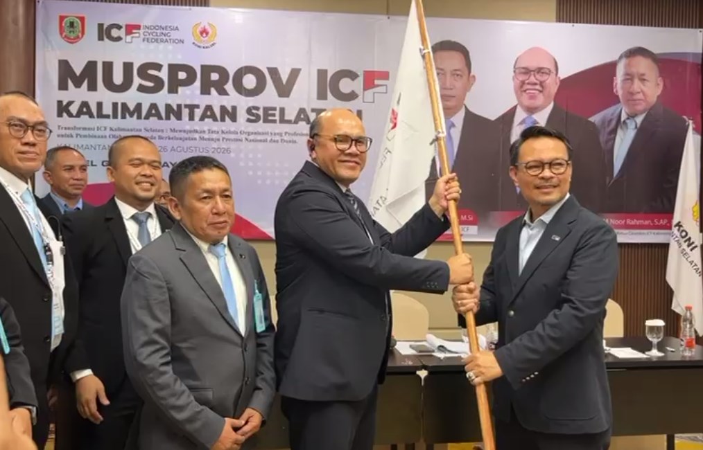 ubhan Nor Yaumil resmi terpilih sebagai Ketua Pengurus Provinsi Indonesian Cycling Federation atau ICF Kalimantan Selatan periode 2026 hingga 2030.