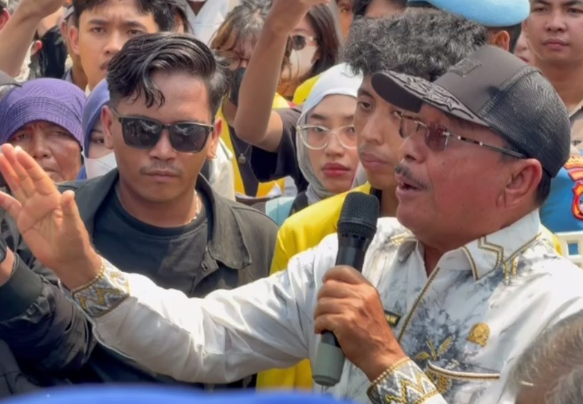 Aksi unjuk rasa yang digelar BEM se-Kalimantan Selatan bersama Aliansi Rakyat Kalsel